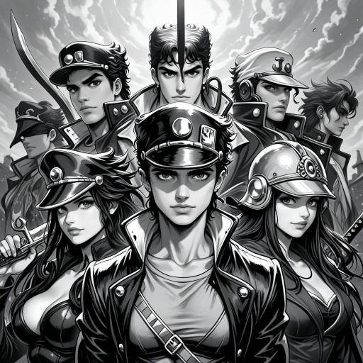 Crossover Characters in Monochrome Style