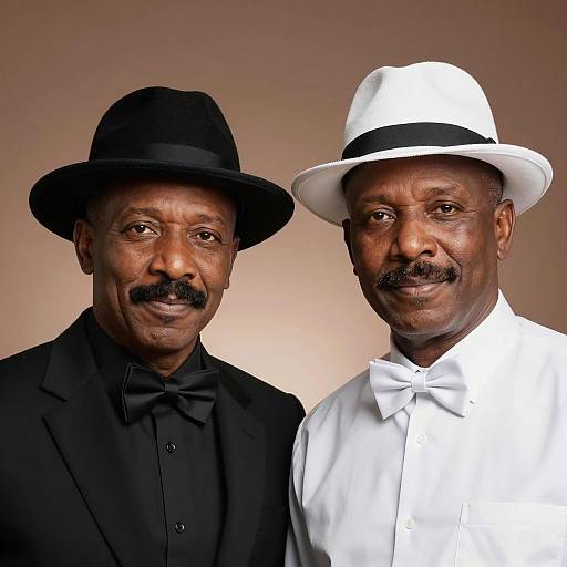 Dapper Duo: A Stylish Contrast in Hats