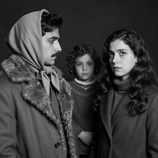 Intense Portrait of a Man, Woman, and Girl