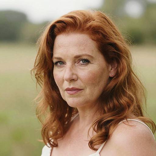 Portrait of Red-Haired Woman in Nature