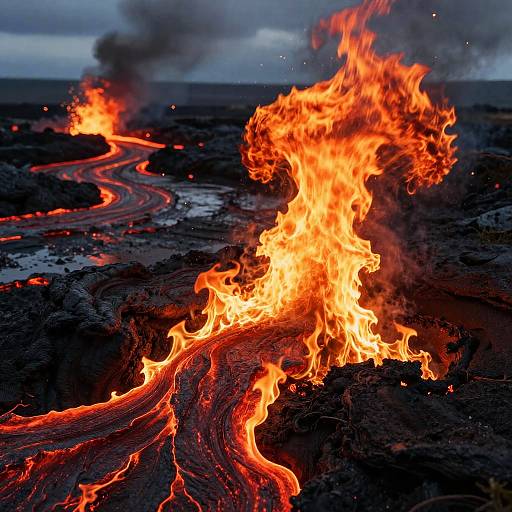 Fiery Spirit Amidst Magma Eruptions