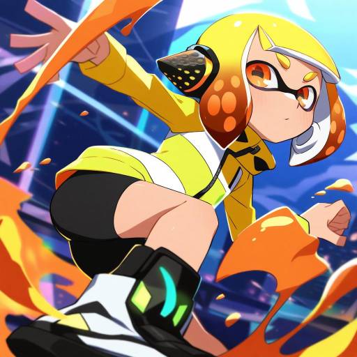 Illustration of Agent 4 (splatoon), splatoon (series) in the style of Morisobo