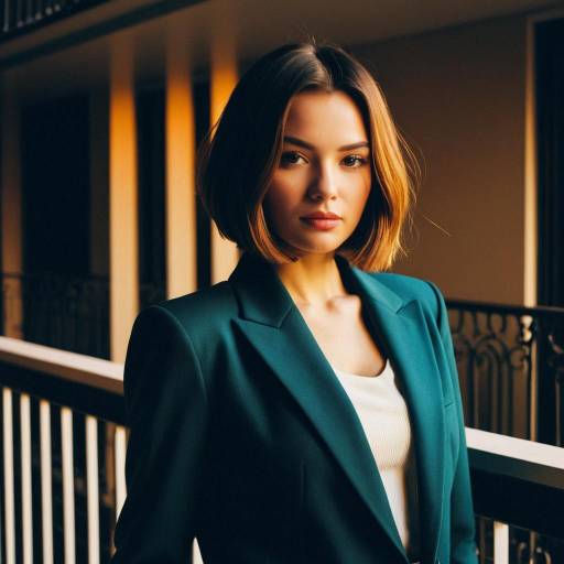 Fashion Model with Shoulder-Length Bob Hairstyle