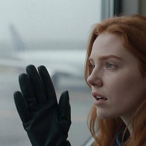 Intense Portrait of a Red-Haired Woman