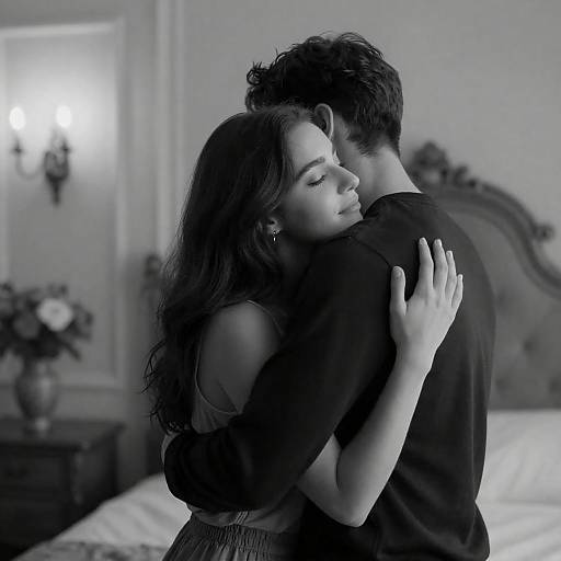Intimate Embrace in Black and White Photography