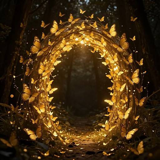 Ethereal Golden Butterfly Archway