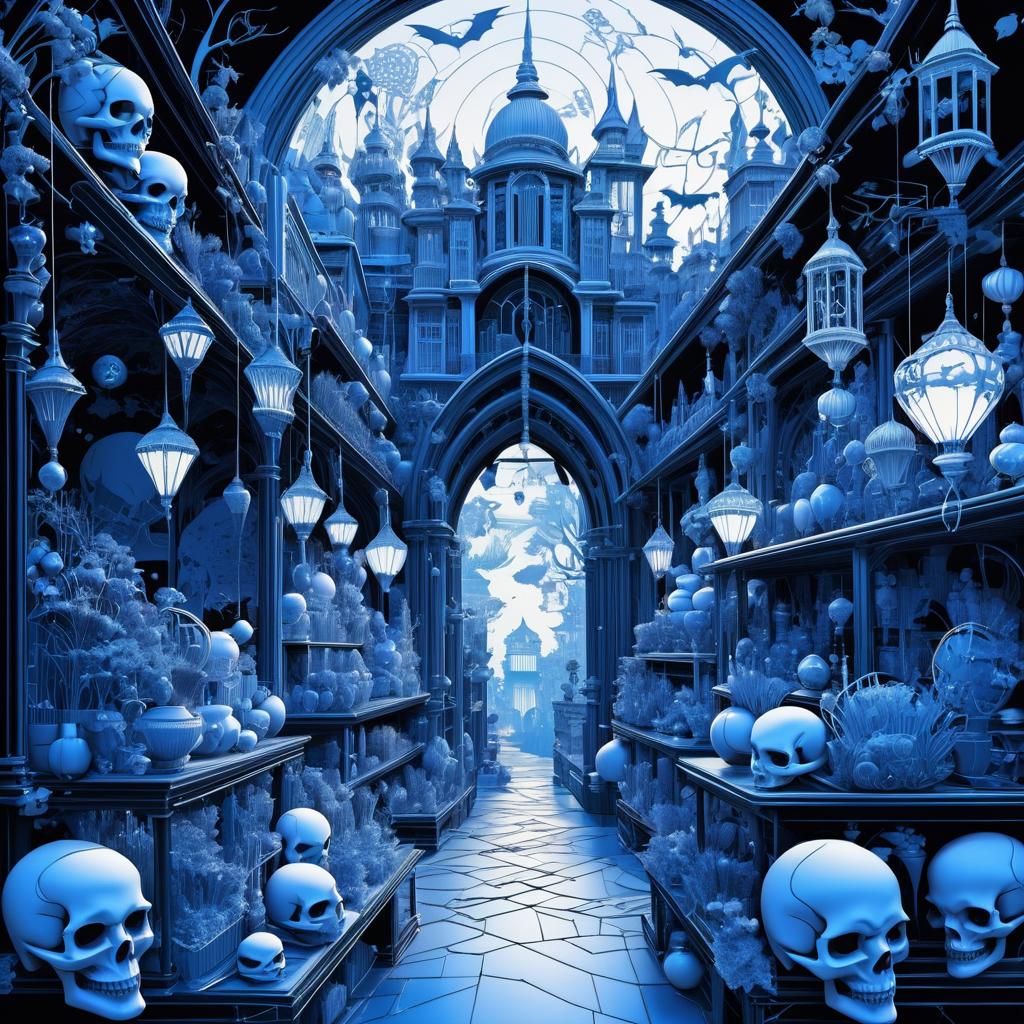 Whimsical Bazaar of Skeletons and Bats