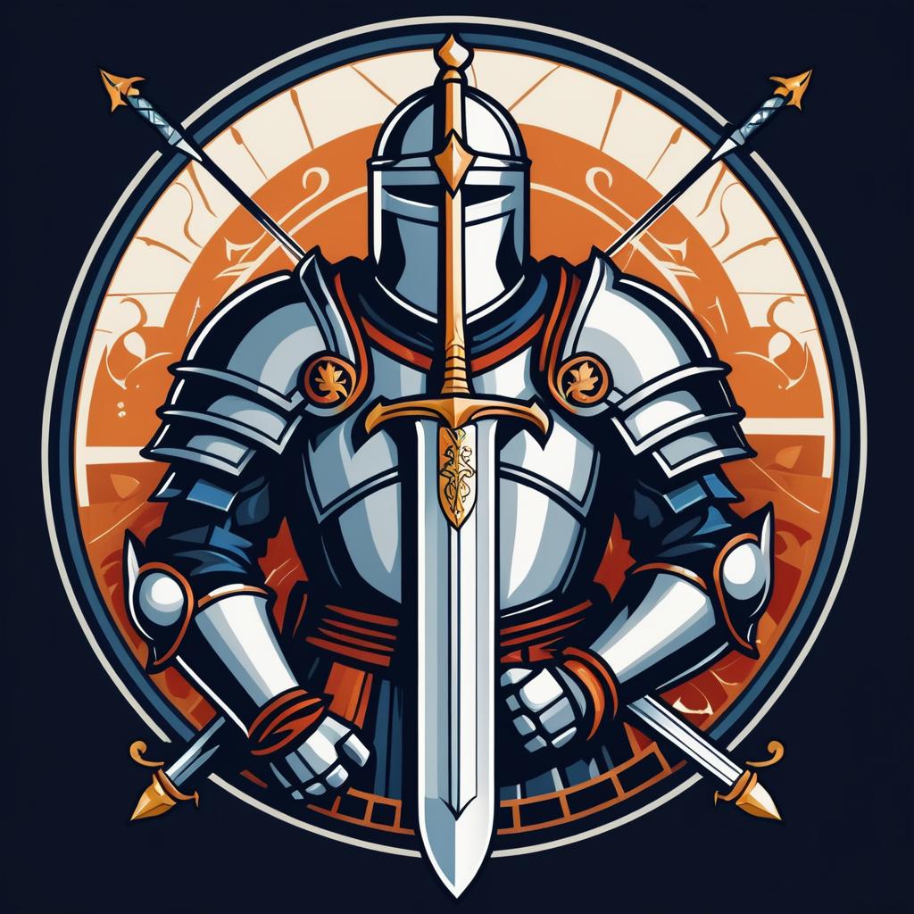 Medieval Knight Art with Heroic Logo