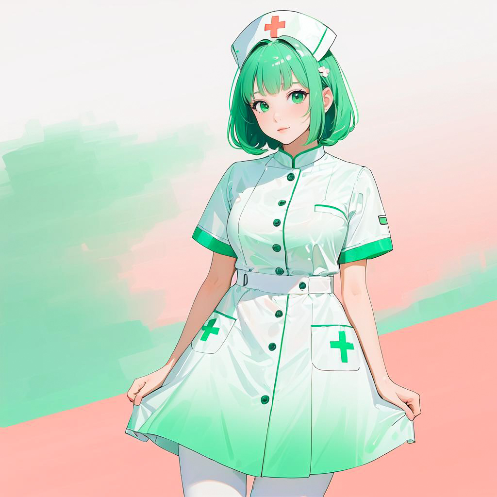 Curious Nurse in Ghibli Style