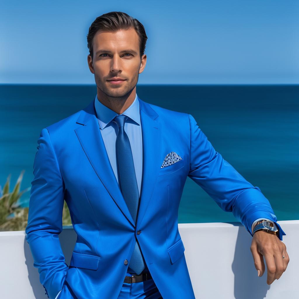 Elegant Man in a Blue Suit