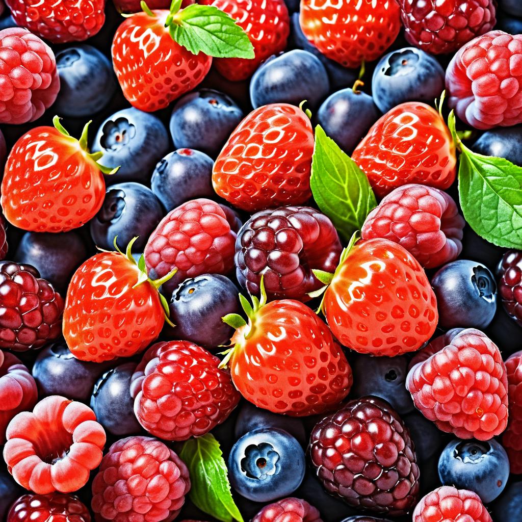 Vibrant HDR Macro Photography of Berries