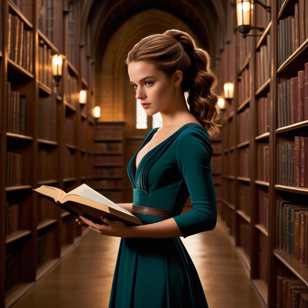 Hermione Granger in a Forgotten Library