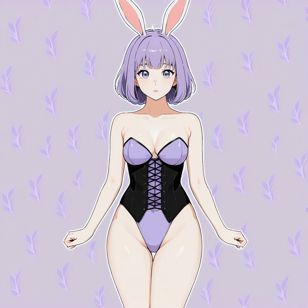 Nervous Bunny Girl in Lilac Setting