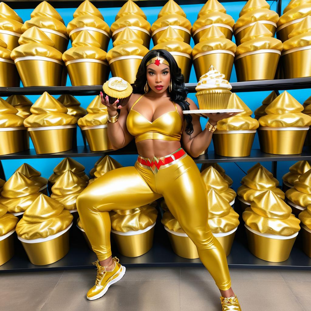 Hip-Hop Wonder Woman with Cupcake