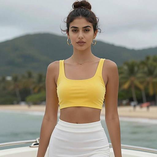 Young Woman on Tropical Boat