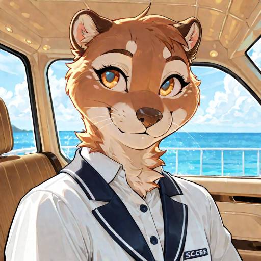 Vibrant Ecchi Otter on Cruise Deck