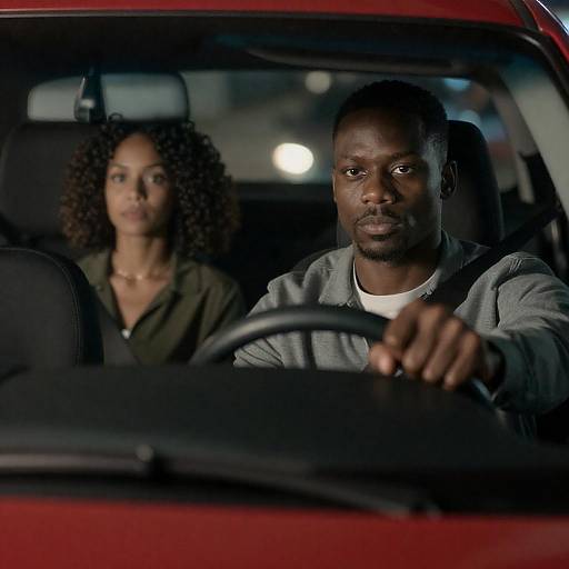 Nighttime Car Portrait of A Couple