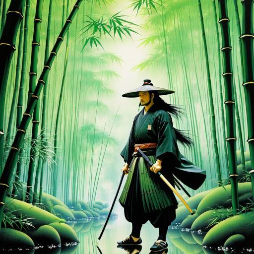 Samurai in Serene Bamboo Forest