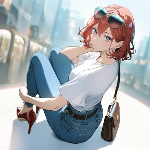 Fashionable Girl in Black Clover Style