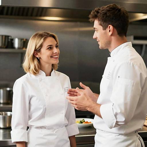 Chefs Smiling in a Professional Kitchen