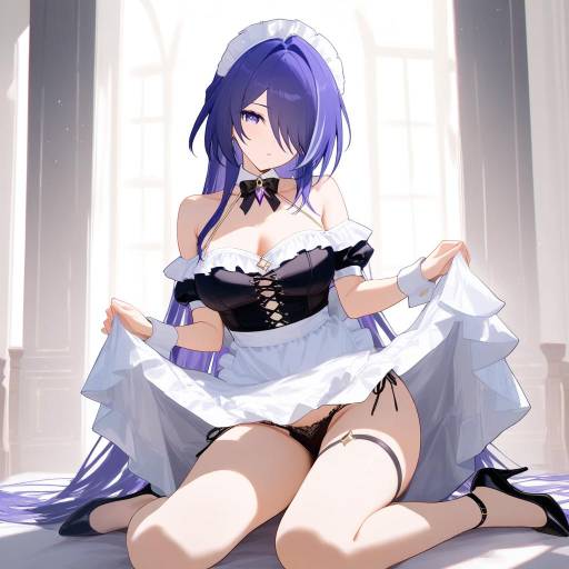 Elegant Maid in Starlit Attire