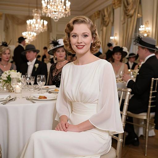 1930s Glamorous Debutante at Ballroom