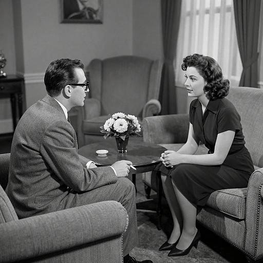 Vintage 1950s Living Room Scene