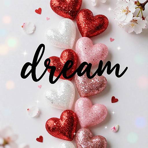 Dreamy Glitter Hearts Collage