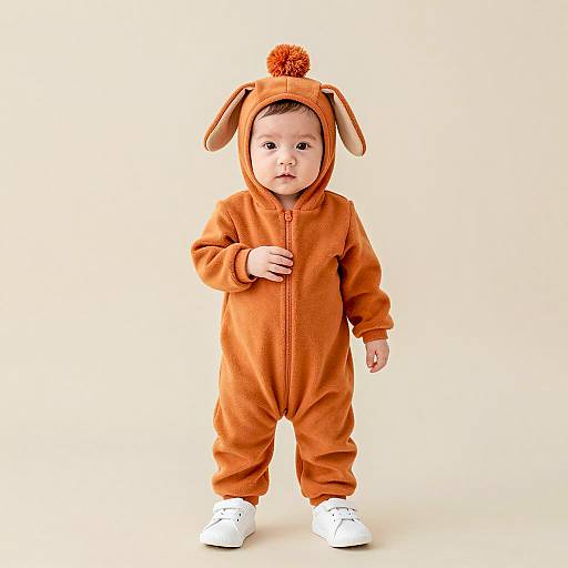 Cute Newborn in Puppy Costume Portrait