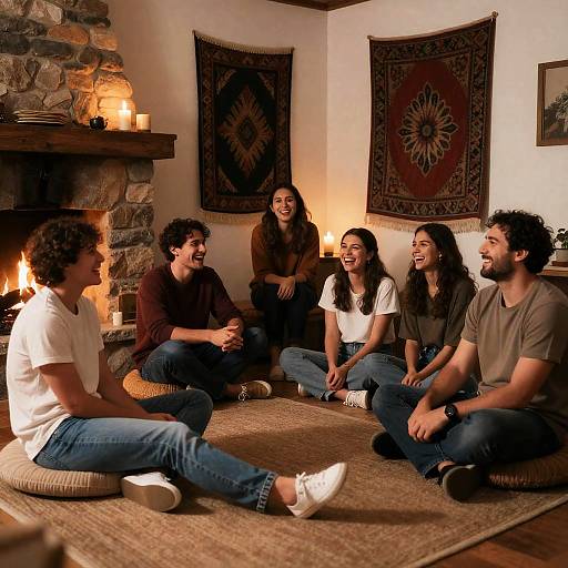 Cozy Gathering in a Warm Room