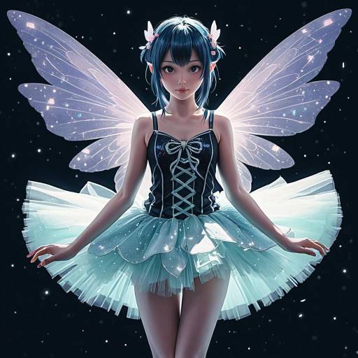 Fantasy Fairy Girl with Wings and Tutu