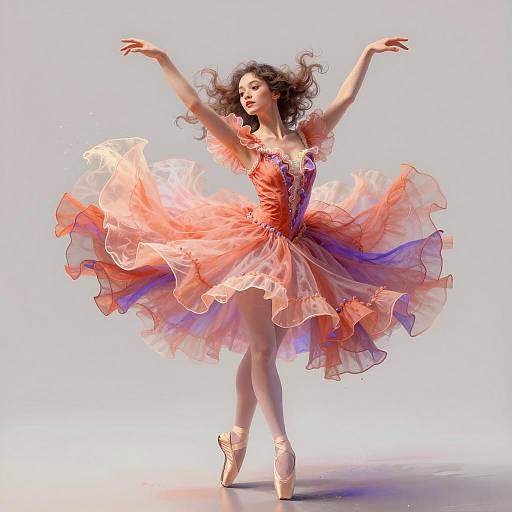 Elegant Ballerina in Lavish Tutu Dance