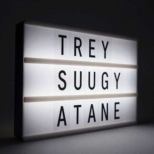 Elegant Typography Light Box Close-Up