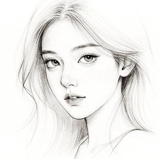 Elegant Minimalist Woman's Face Sketch