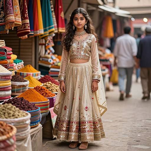 Pakistani Girl in Vibrant Lahore Market