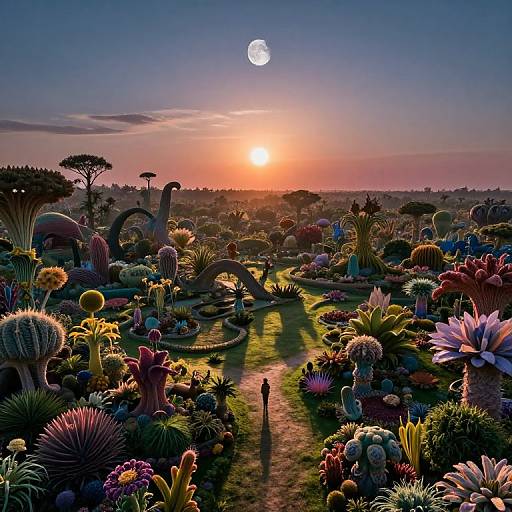 Surreal Aerial Fantasy Garden Vista