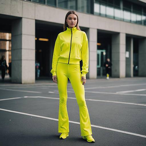 Neon Athleisure Look in Urban Arena