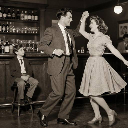 1940s Dance Scene in Sepia Tone