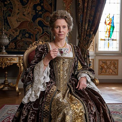 Renaissance Noblewoman in Ornate Room