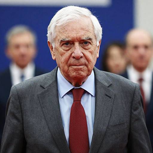 Elderly Man in Gray Suit Portrait