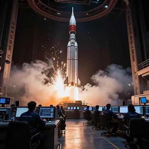 Rocket Launch Sequence on Space Station