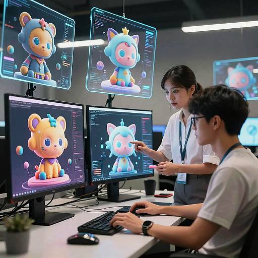 Futuristic AI Artist's Workspace