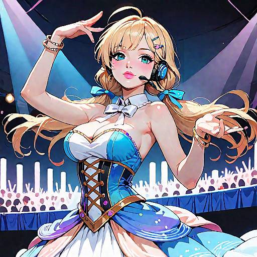 Cheerful Idol Dancing on Stage