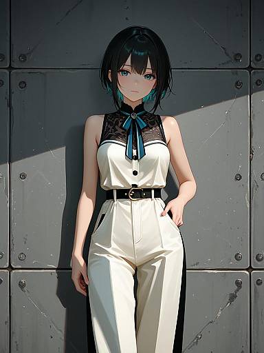 Confident Woman in Bold Jumpsuit