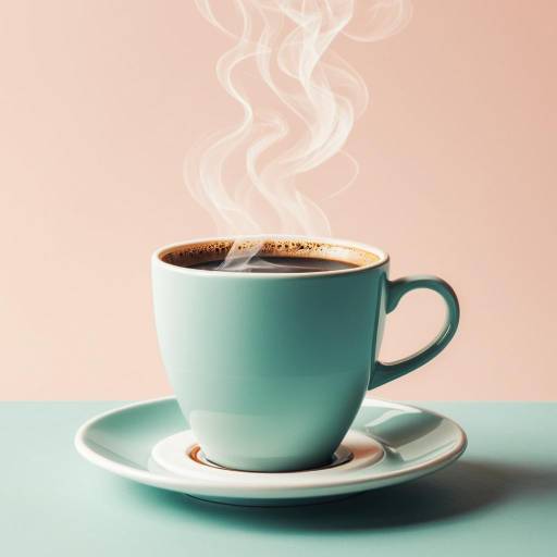 Steaming Cup of Coffee on Pastel Background