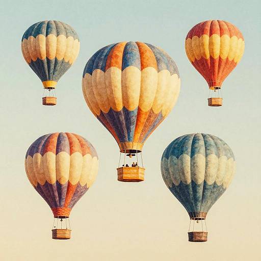 Retro Hot Air Balloons Artwork