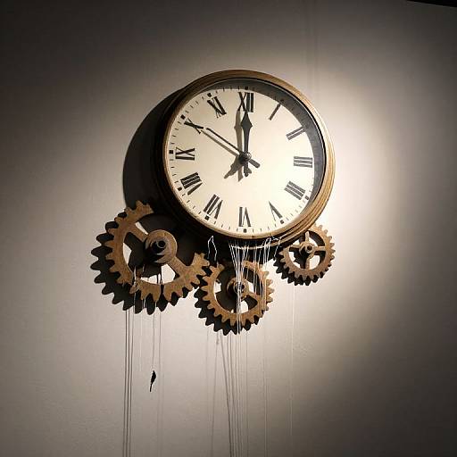 Surreal Melting Clock with Dancing Shadows