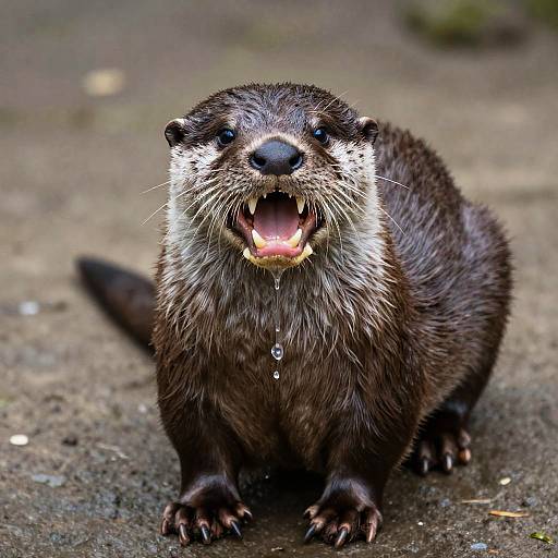Realistic Drooling River Otter, Full Body