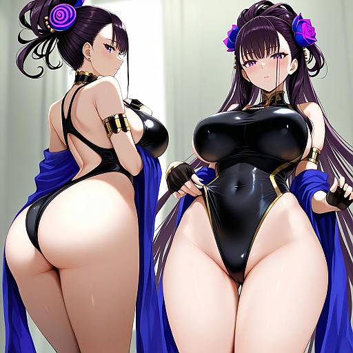 Illustration of Murasaki shikibu (swimsuit rider) (first ascension) (fate), fate/grand order in the style of Narue