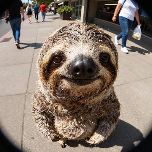 Goofy Fisheye Close-Up Sloth